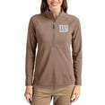 thumbnail image 1 of Women's Cutter & Buck Brown New York Giants Tonal Adapt Eco Knit Stretch Recycled Raglan Half-Zip Pullover, 1 of 2
