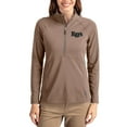 thumbnail image 1 of Women's Cutter & Buck Brown Tampa Bay Rays Adapt Eco Knit Stretch Half-Zip Pullover, 1 of 2