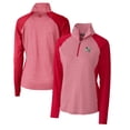 thumbnail image 1 of Women's Cutter & Buck  Cardinal Arizona Cardinals Helmet Logo DryTec Forge Tonal Stripe Stretch Half-Zip Top, 1 of 3