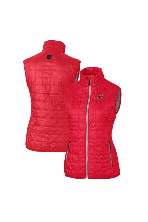Women's Cutter & Buck Cardinal Arizona Cardinals Rainier PrimaLoft Eco Insulated Full-Zip Puffer Vest