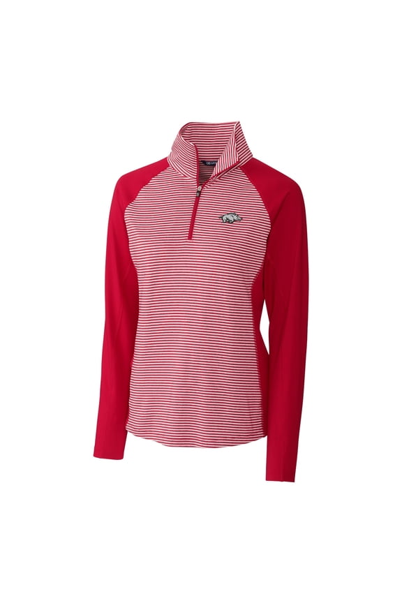 Women's Cutter & Buck Cardinal Arkansas Razorbacks Forge Tonal Half-Zip Pullover Jacket