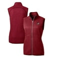 thumbnail image 1 of Women's Cutter & Buck Cardinal Arkansas Razorbacks Mainsail Basic Sweater-Knit Full-Zip Vest, 1 of 3