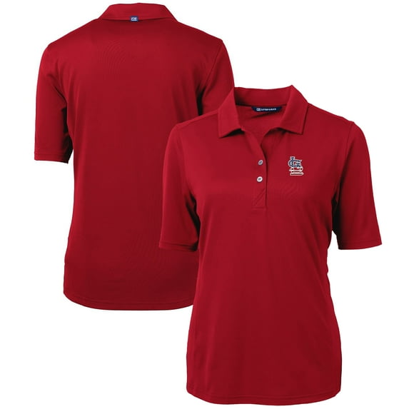 Women's Cutter & Buck Cardinal St. Louis Cardinals Americana Logo DryTec Virtue Eco Pique Recycled Polo