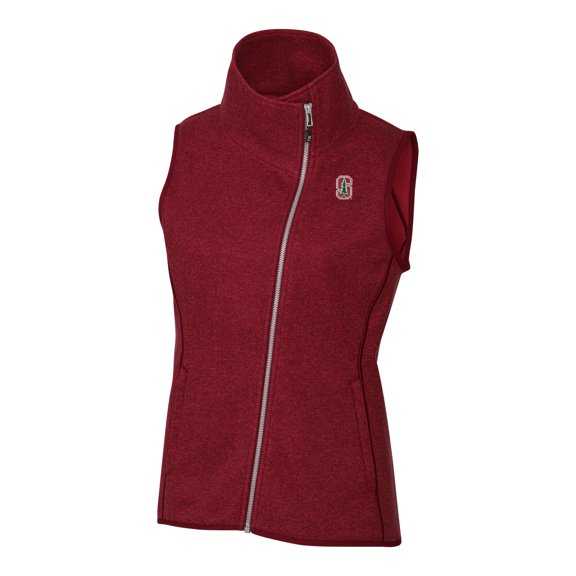 Women's Cutter & Buck Cardinal Stanford Cardinal Mainsail Full-Zip Vest