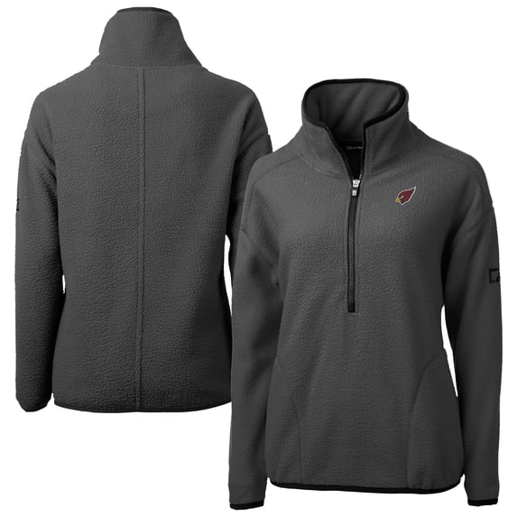 Women's Cutter & Buck Charcoal Arizona Cardinals Cascade Eco Sherpa Fleece Half-Zip Jacket