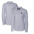 thumbnail image 1 of Women's Cutter & Buck Charcoal Arkansas Razorbacks Oxford Stripe Stretch Long Sleeve Button-Up Shirt, 1 of 3