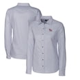 thumbnail image 1 of Women's Cutter & Buck Charcoal Clemson Tigers Oxford Stripe Stretch Long Sleeve Button-Up Shirt, 1 of 3