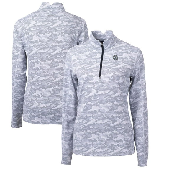 Women's Cutter & Buck Charcoal Georgetown Hoyas Traverse Camo Quarter-Zip Pullover Top