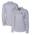 thumbnail image 1 of Women's Cutter & Buck Charcoal Kansas Jayhawks Oxford Stripe Stretch Long Sleeve Button-Up Shirt, 1 of 3