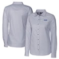 thumbnail image 1 of Women's Cutter & Buck  Charcoal Montana State Bobcats Vault Stretch Oxford Stripe Long Sleeve Tri-Blend Button-Up Dress, 1 of 3