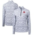 thumbnail image 1 of Women's Cutter & Buck Charcoal Nebraska Huskers Traverse Camo Quarter-Zip Pullover Top, 1 of 3