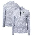 thumbnail image 1 of Women's Cutter & Buck Charcoal Portland State Vikings Traverse Camo Print Stretch Quarter-Zip Pullover Top, 1 of 3