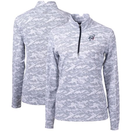 Women's Cutter & Buck Charcoal Reading Fightin Phils Traverse Camo Stretch Quarter-Zip Pullover Top