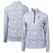 Women's Cutter & Buck Charcoal San Diego Padres City Connect Traverse Camo Stretch Quarter-Zip Pullover Top