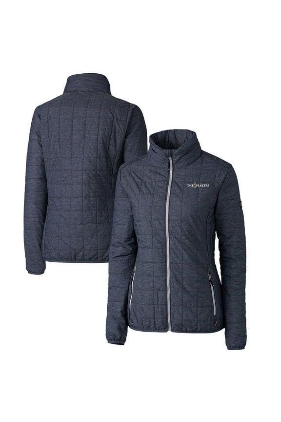 Women's Cutter & Buck Charcoal THE PLAYERS Rainier PrimaLoft Eco Insulated Full-Zip Puffer Jacket