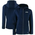 thumbnail image 1 of Women's Cutter & Buck College Navy Seattle Seahawks Evoke Eco Softshell Recycled Full-Zip Jacket, 1 of 3