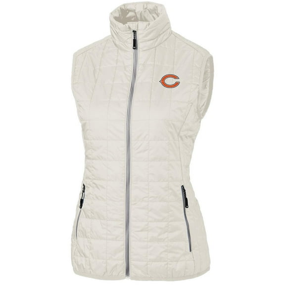 Women's Cutter & Buck Cream Chicago Bears Rainier PrimaLoft Eco Full-Zip Vest