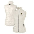 thumbnail image 1 of Women's Cutter & Buck Cream Grambling Tigers Vault Rainier PrimaLoft Eco Full-Zip Puffer Vest, 1 of 3