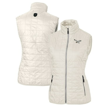 Women's Cutter & Buck Cream Philadelphia Eagles Gridiron Classics Logo Rainier PrimaLoft Eco Insulated Full-Zip Puffer