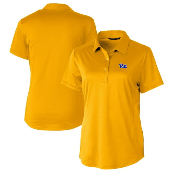 Women's Cutter & Buck Gold Pitt Panthers Prospect Textured Stretch Polo