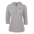 thumbnail image 1 of Women's Cutter & Buck Gray Alabama Crimson Tide Virtue Eco Pique 3/4 Sleeve Half-Zip Pullover Hoodie, 1 of 1