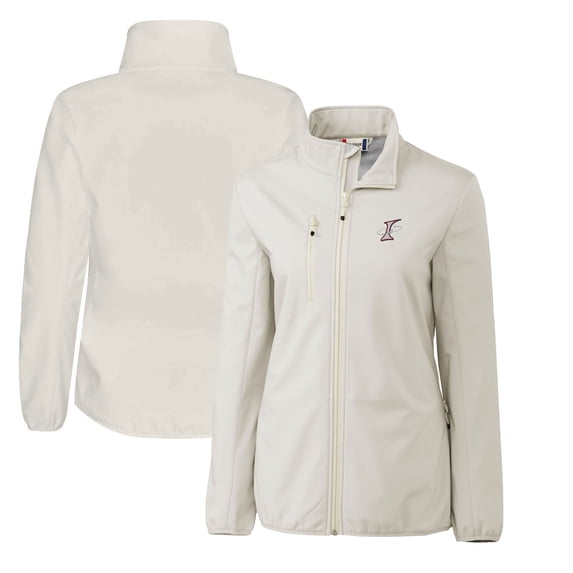 Women's Cutter & Buck Gray Albuquerque Isotopes Clique Trail Stretch Softshell Full-Zip Jacket