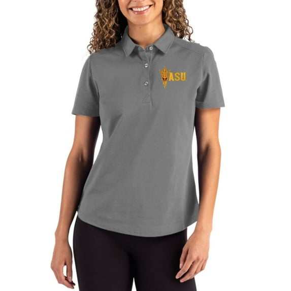Women's Cutter & Buck Gray Arizona State Sun Devils Advantage Refresh Epic Confidence Recycled Tri-Blend Pique Polo