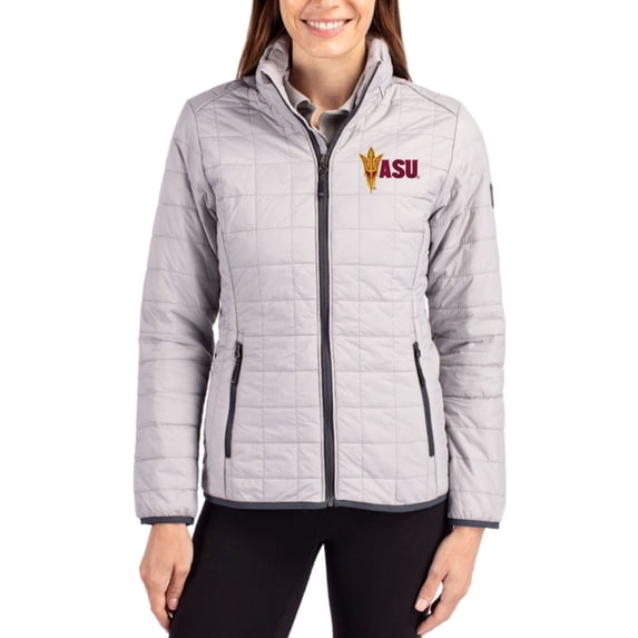 Women's Cutter & Buck Gray Arizona State Sun Devils Rainier PrimaLoft- Eco Insulated Full-Zip Puffer Jacket