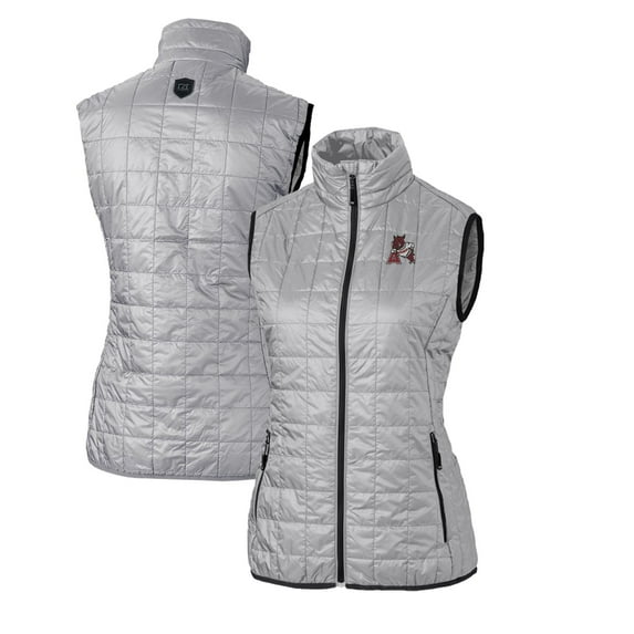 Women's Cutter & Buck Gray Arkansas Razorbacks Vault Rainier PrimaLoft Eco Full-Zip Puffer Vest