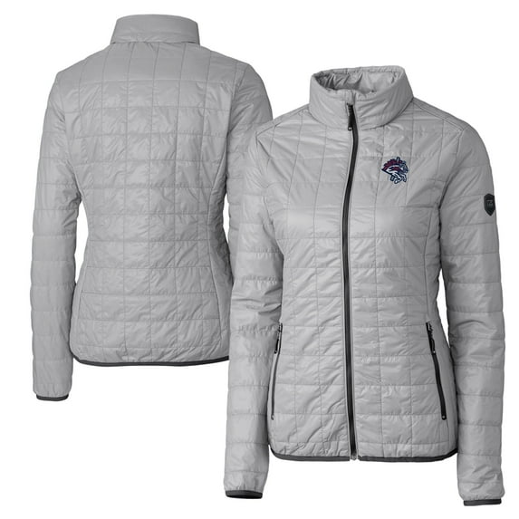 Women's Cutter & Buck Gray Binghamton Rumble Ponies Rainier Primaloft Eco Full-Zip Jacket