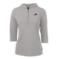 thumbnail image 1 of Women's Cutter & Buck Gray Buffalo Bills Virtue Eco Pique Half-Zip 3/4 Sleeve Pullover Hoodie, 1 of 1