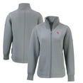 thumbnail image 1 of Women's Cutter & Buck Gray California Angels Cooperstown Collection Roam Eco Recycled Full-Zip Jacket, 1 of 3