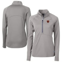 Women's Cutter & Buck Gray Chicago Bears  Adapt Eco Knit Stretch Recycled Raglan Half-Zip Top