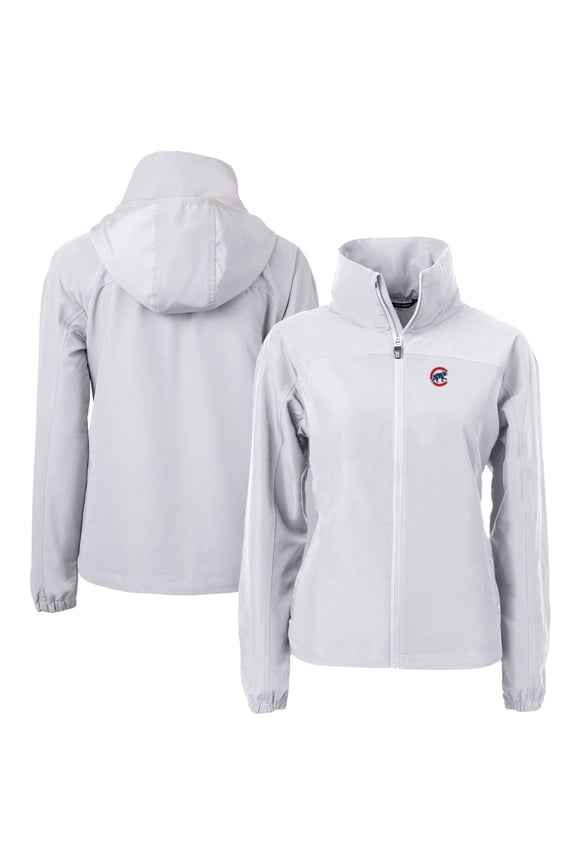 Women's Cutter & Buck Gray Chicago Cubs Charter Eco Recycled Full-Zip Jacket