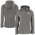 thumbnail image 1 of Women's Cutter & Buck  Gray Cleveland Browns Evoke Eco Softshell Recycled Full-Zip Hoodie Jacket, 1 of 3
