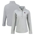 thumbnail image 1 of Women's Cutter & Buck Gray Cleveland Guardians Hunts Point Eco Half-Snap Jacket, 1 of 3