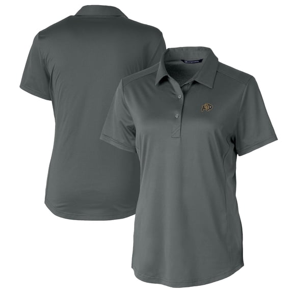 Women's Cutter & Buck Gray Colorado Buffaloes Prospect Textured Stretch Polo