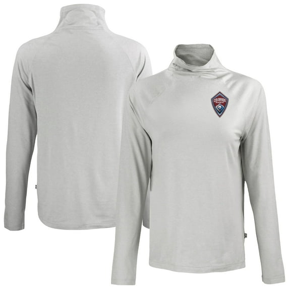 Women's-Cutter & Buck  Gray Colorado Rapids Coastline Epic Comfort Eco Recycled Funnel-Neck Top