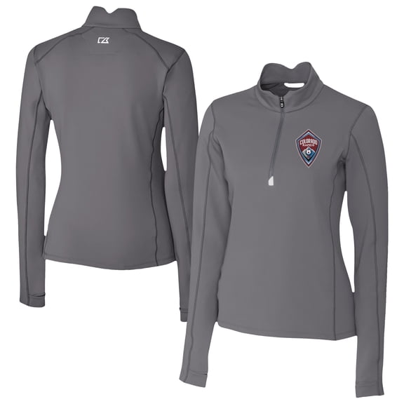 Women's Cutter & Buck  Gray Colorado Rapids Traverse Stretch Eco Quarter-Zip Top