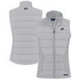 thumbnail image 1 of Women's Cutter & Buck Gray Detroit Lions Evoke Hybrid Eco Softshell Recycled Full-Zip Vest, 1 of 3
