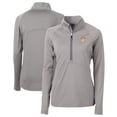 thumbnail image 1 of Women's Cutter & Buck Gray Texas Longhorns Vault DryTec Adapt Eco Knit Stretch Recycled Raglan Half-Zip Top, 1 of 3