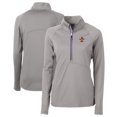 thumbnail image 1 of Women's Cutter & Buck Gray Syracuse Orange Vault DryTec Adapt Eco Knit Stretch Recycled Raglan Half-Zip Top, 1 of 3