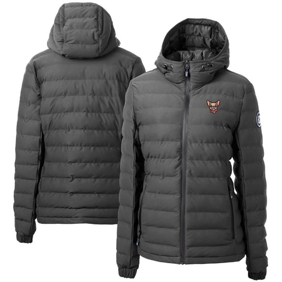 Women's Cutter & Buck Gray El Paso Chihuahuas Mission Ridge Repreve Puffer Full-Zip Jacket