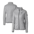 thumbnail image 1 of Women's Cutter & Buck Gray Emory Eagles Rainier Eco Insulated Puffer Full-Zip Jacket, 1 of 3