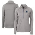 thumbnail image 1 of Women's Cutter & Buck Gray George Washington University Vault DryTec Adapt Eco Knit Stretch Recycled Raglan Half-Zip Top, 1 of 3