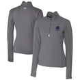 thumbnail image 1 of Women's Cutter & Buck Gray George Washington University Vault DryTec Traverse Stretch Quarter-Zip Top, 1 of 3
