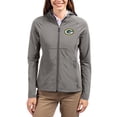 thumbnail image 1 of Women's Cutter & Buck Gray Green Bay Packers Adapt Eco Knit Hybrid Recycled Raglan Full-Zip Hoodie Jacket, 1 of 2