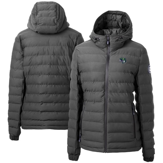 Women's Cutter & Buck Gray Gwinnett Stripers Mission Ridge Repreve Puffer Full-Zip Jacket