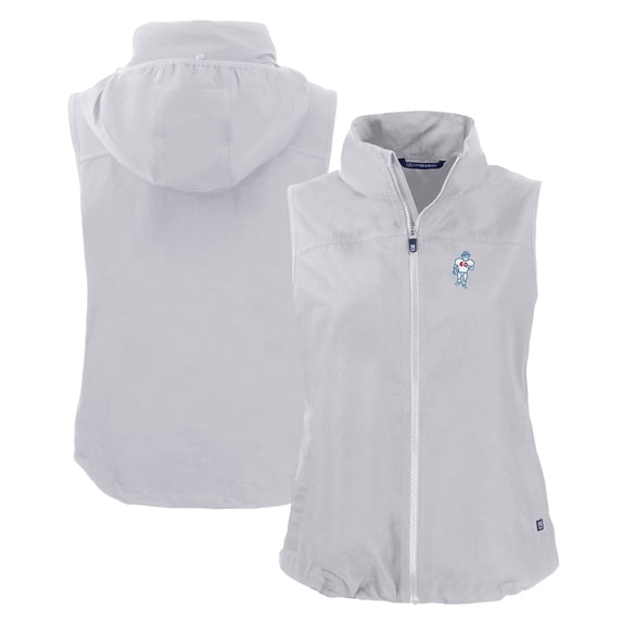 Women's Cutter & Buck Gray Houston Oilers Throwback Charter Eco Full-Zip Vest