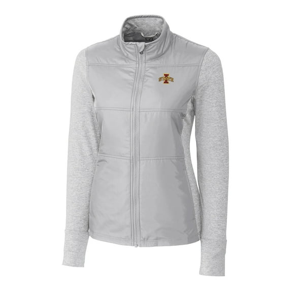 Women's Cutter & Buck Gray Iowa State Cyclones Stealth Full-Zip Jacket